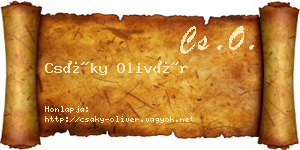 Csáky Olivér névjegykártya