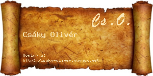 Csáky Olivér névjegykártya