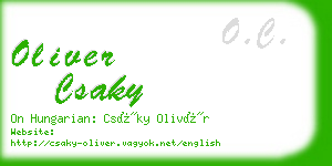 oliver csaky business card